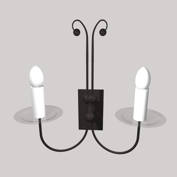 3ds max wrought iron wall lamp - WALL LAMP 9 by Carrara1